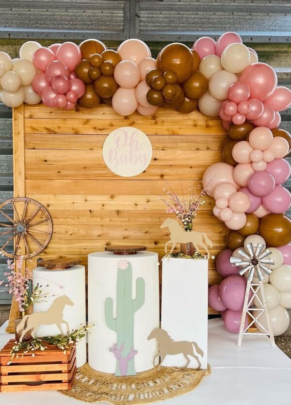 Wood backdrop for baby shower